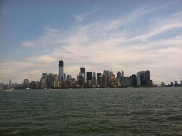 Sun shining over the city